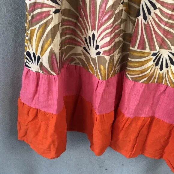 Voy Avara Dress Womens Small Multicolor Puff Sleeve Tiered Boho Festival NEW - Picture 11 of 16